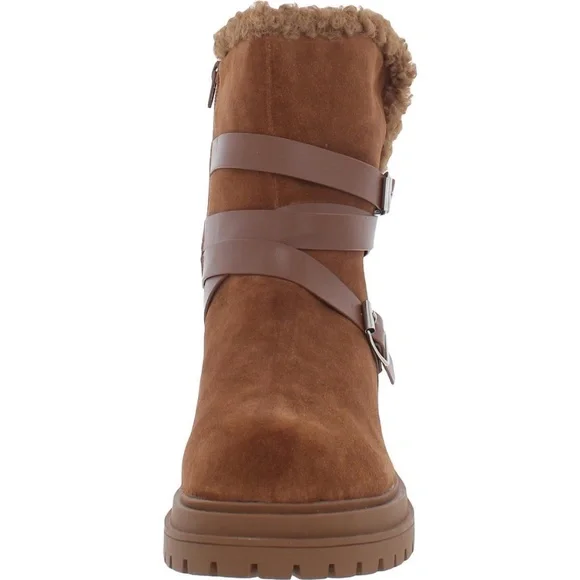 New Laurie Felt Womens Brown Suede Shearling Boots Shoes Ankle Booties Size 7.5 - Picture 6 of 6